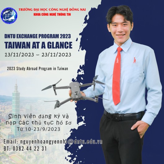 THÔNG BÁO VỀ VIỆC TỔ CHỨC CHƯƠNG TRÌNH DNTU EXCHANGE PROGRAM 2023: TAIWAN AT A GLANCE