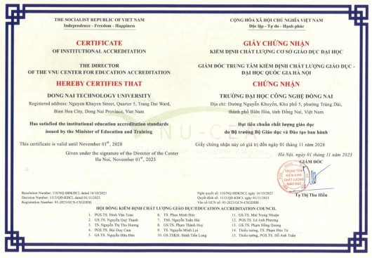 Trường Đại học Công nghệ Đồng Nai nhận quyết định và giấy chứng nhận kiểm định chất lượng cơ sở giáo dục chu kỳ 2